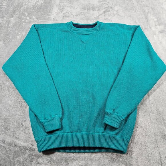 Vintage Gear For Sports Sweater Mens Large Green Teal 90s Grandpa Pullover